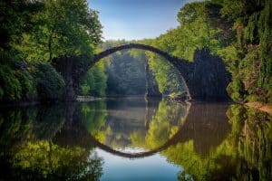 brug met boog doorkijk